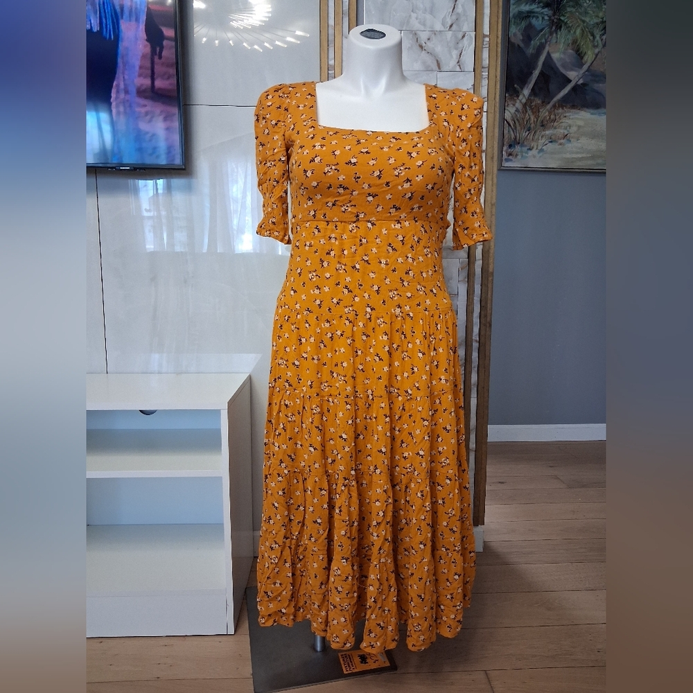Floral Mustard Dress